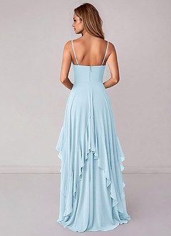 Azazie Zaina Brautjungfernkleider A-Linie Chiffon Kleid Himmelblau image6