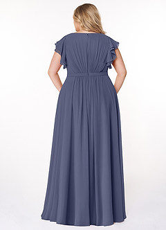 Azazie Daphne Modest Bridesmaid Dresses A-Line Ruffled Chiffon Floor-Length Dress image7
