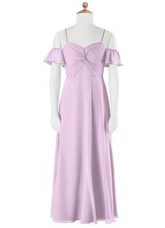 Azazie Juna Junior Robe Trapèze en Mousseline de soie Épaule décolletée Frostiges Flieder image6