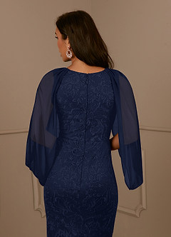 Azazie Mya Mother of the Bride Dresses Dark Navy Sheath Scoop lace Lace Dress image5