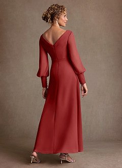 Azazie Paterson Mother of the Bride Dresses Rust A-Line Pleated Chiffon Dress image2
