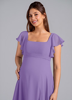 Azazie Bondi vestidos de dama de honor de maternidad Vestido de Corte En A Volante Hasta el suelo Gasa image5