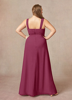 Azazie Weisz Mother of the Bride Dresses Mulberry A-Line Square Neckline Pleated Chiffon Dress image12