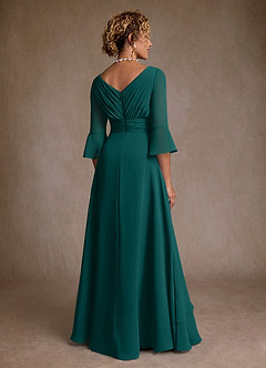 Azazie Eire Mother of the Bride Dresses Peacock A-Line Pleated Chiffon Dress image2