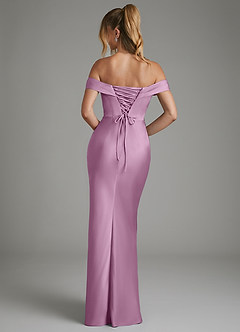 Azazie Hayden Bridesmaid Dresses Wisteria Mermaid Corset Stretch Satin Dress image2