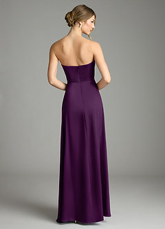 Azazie Wren Bridesmaid Dresses Grape A-Line Strapless Stretch Satin Convertible Dress image7