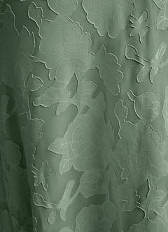 Azazie Emerson Robes de demoiselle d'honneur Robe Sirène en Blumen-Burnout Épaule décolletée Matcha image3