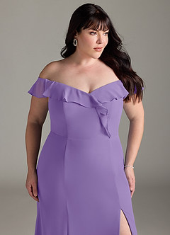 Azazie Sophie Brautjungfernkleider Wandelbar A-Linie Schulterfrei Chiffon Kleid Tahiti image11