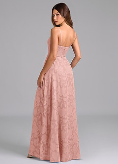 Azazie Wren Bridesmaid Dresses Rosette A-Line Strapless Floral Burnout Dress image4