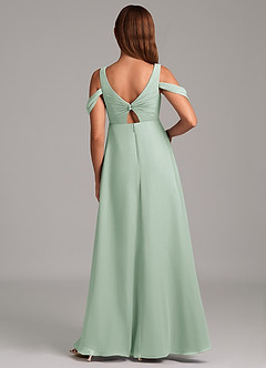 Azazie Rhea Zwangerschaps Bruidsmeisjekleding A-Lijn Geplooid Chiffon Vloerlengte Jurk image2