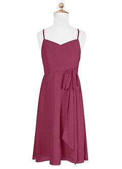 Azazie Doll Junior A-Linie Schleifen Chiffon Kleid Amethyst image5