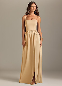 Azazie Calianna Bridesmaid Dresses Gold A-Line Off the Shoulder Stretch Satin Convertible Dress image8