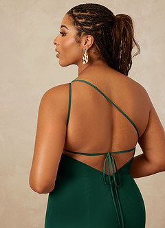 Christian Siriano Bridal for Azazie 1003 Bridesmaid Dresses Emerald Sheath One Shoulder Chiffon Dress image16