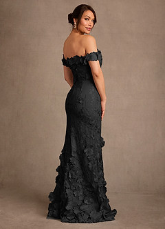 Azazie Lotta vestidos de madre de la novia Vestido de Negro de Encaje de Corte Sirena con Vestidos sin tirantes image2
