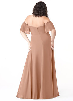 Azazie Sue Bridesmaid Dresses Champagne Rose A-Line Off the Shoulder Chiffon Convertible Dress image8