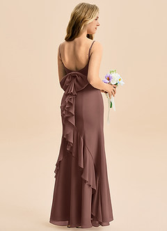 Azazie Lioren Junior Espresso Mermaid Bow Chiffon Dress image1