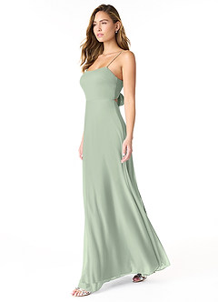 Azazie Rae Bridesmaid Dresses Dusty Sage A-Line Bow Mesh Dress image4