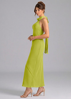 Azazie Velli Bridesmaid Dresses Lemongrass Mermaid High Neck Chiffon Dress image4