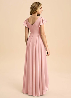 Azazie Caria Junior A-Linie Plissee Chiffon Kleid Rosettenrosa image2