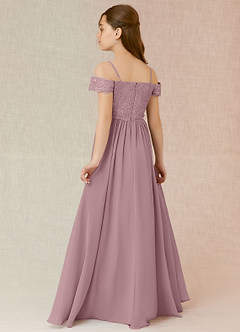Azazie Vidia A-Line Off the Shoulder Chiffon Floor-Length Junior Bridesmaid Dress image2