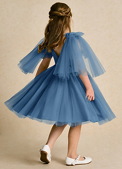 Azazie Duchess Flower Girl Dresses Twilight A-Line with Sleeves Tulle Dress image2