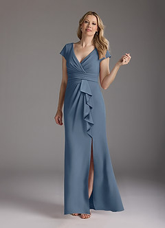 Azazie Tana Mother of the Bride Dresses Twilight Mermaid V-Neck Pleated Stretch Crepe Dress image3
