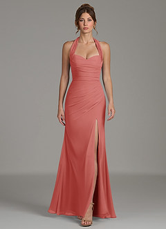 Azazie Destiny Brautjungfernkleider Meerjungfrau-Linie Herzausschnitt Chiffon Kleid Antike Rose image3