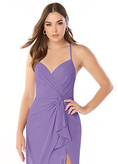 Azazie Aribella Abiti da Damigella Abito Tubino in Chiffon Increspato Tahiti image5