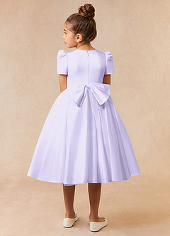 Azazie Anirra vestidos de niña de las flores Vestido de Lila de Satin Mate de Princesa con Plisado image4