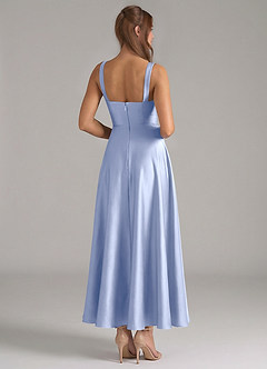 Azazie Shaude Bridesmaid Dresses Ice A-Line Pleated Stretch Satin Dress image6
