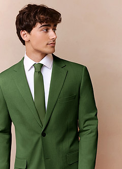 front James Olive Structured Stretch Suit Jacket