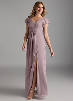 Azazie Omari Bridesmaid Dresses Dusk A-Line Mesh Dress image5