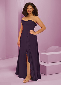 Barbie ♥ Azazie Bridesmaid Dresses Plum A-Line Sweetheart Neckline Chiffon Dress image11