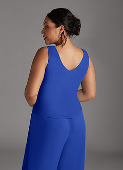 Azazie Frances Mère de la mariée Robes Robe Combinaison/Tailleur Pantalon en Maille Découpé Bleu Roi image14