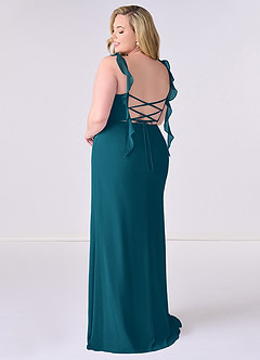 Barbie ♥ Azazie Bridesmaid Dresses Ink Blue Mermaid Corset Chiffon Dress image8