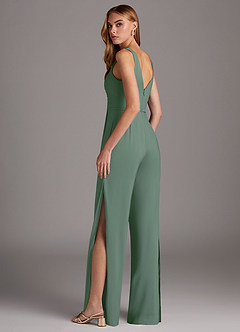 Azazie Ida Venta Final Eucalipto de Chifón elástico de Mono con Plisado image6