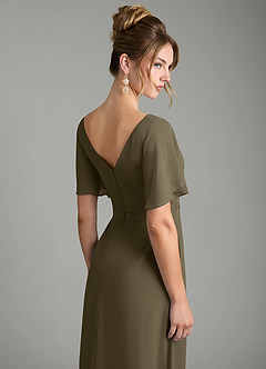 Azazie Ambrosia Bridesmaid Dresses Willow Green A-Line Pleated Chiffon Dress image7
