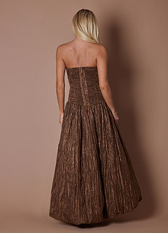 Maxi jurk Mel Metaalbruin image8