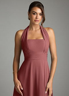 Azazie Tamira Suknie dla druhen Linia A Pofałdowany Szyfon Do ziemi Sukienka image6