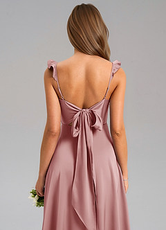 Azazie Everett Bridesmaid Dresses Dusty Rose A-Line Stretch Satin Dress image7