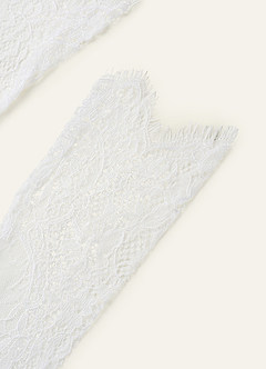 front Double Edged Fingerless Eyelash Lace Sleeves