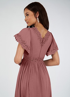 Azazie Tulum Bridesmaid Dresses A-Line Lace Viscose Floor-Length Dress image5