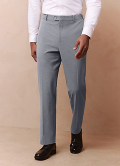 front Savile Grey Wool Blend Dress Pants