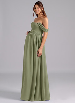 Azazie Saige Maternity Bridesmaid Dresses A-Line Pleated Chiffon Floor-Length Dress image5