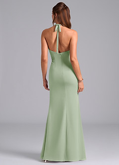 Azazie Valerie Bridesmaid Dresses Dusty Sage Mermaid Pleated Chiffon Dress image6