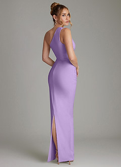 Azazie Shanice Jurken voor bruidsmeisjes Jurk van Hoogwaardige stretchjersey met Kolom One-shoulder Lila image2
