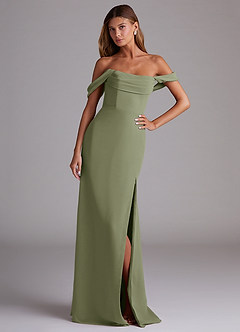 Azazie Saige Bridesmaid Dresses Pistachio A-Line Off the Shoulder Chiffon Convertible Dress image4