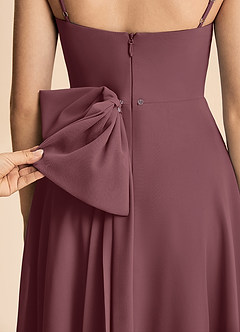 Azazie Bear Junior Sangria A-Line Pleated Chiffon Dress image6
