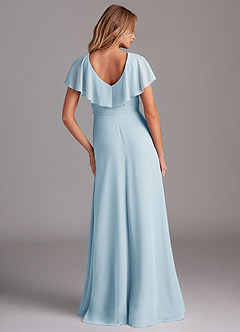Azazie Lainey Bridesmaid Dresses Sky Blue A-Line with Pockets Chiffon Dress image7