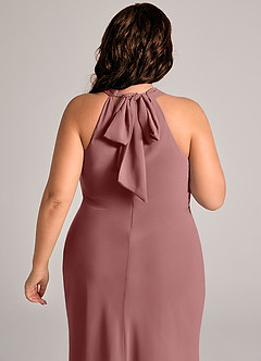 Azazie Doretta 신부 들러리 드레스 인어 주름진 쉬폰 바닥 길이 드레스 image12